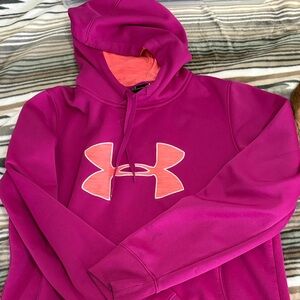 Under Armour Fuchsia Hoodie with Coral Logo